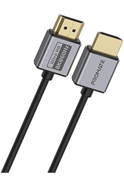 Promate HDMI 2.1 Cable, 1.5m HDMI to HDMI Slim Cable with 48Gbps Bandwidth, 8K@60Hz Resolution, UHD