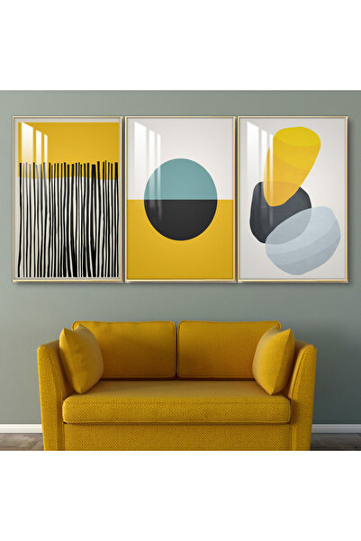 SND ثلاث لوحات جدارية خشبية مع برواز خشبي شامبين و طبقة من الاكريلك الشفاف