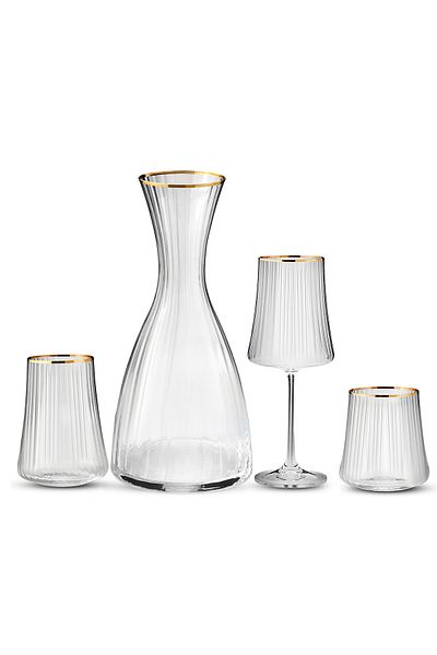 Aryıldız Crystal Gold 37 Piece Water Set for 12 People