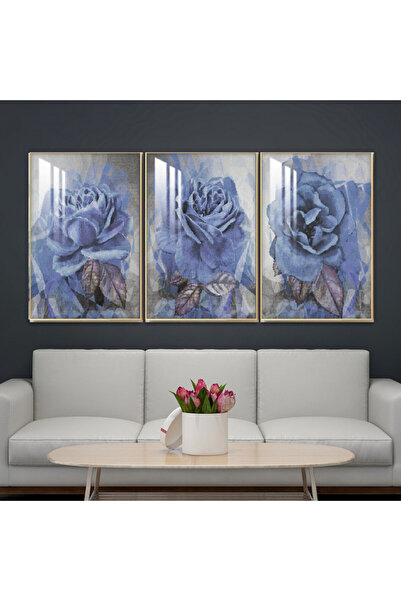 SND ثلاث لوحات جدارية خشبية مع برواز خشبي فضي و طبقة من الاكريلك الشفاف