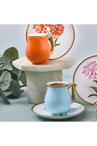 Aryıldız Bloom 12 Piece Turkish Coffee Cup for 6 People