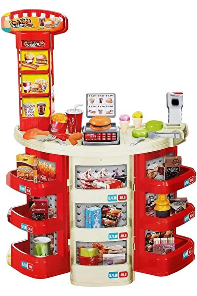 rexa مجموعة لعب أمين صندوق الوجبات السريعة - 30 قطعة لعبة مقهى تظاهري للأطفال...