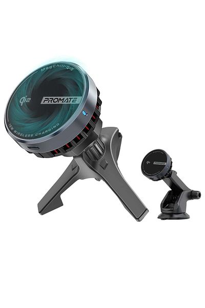 Promate Qi2-certified Wireless Car Charger, Ultra-Fast MagSafe Car Charger with Semiconductor Refrigeration