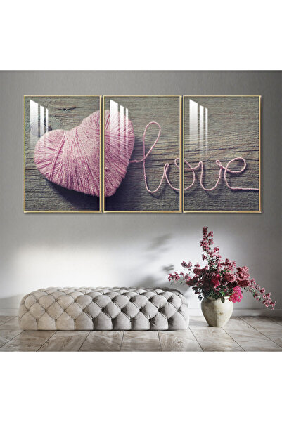 4gdran ثلاث لوحات جدارية خشبية مع برواز خشبي فضي و طبقة من الاكريلك الشفاف