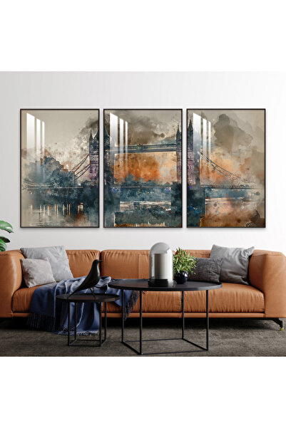 SND ثلاث لوحات جدارية خشبية مع برواز خشبي شامبين و طبقة من الاكريلك الشفاف