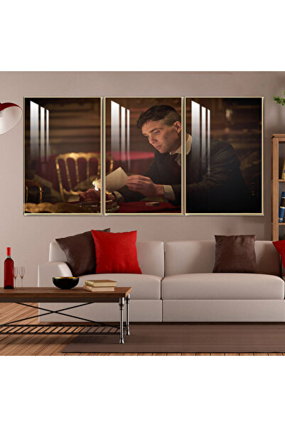 SND ثلاث لوحات جدارية خشبية مع برواز خشبي فضي و طبقة من الاكريلك الشفاف