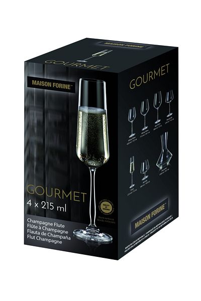 MAISON FORINE Set of 4 champagne glasses 215ml, Gourmet