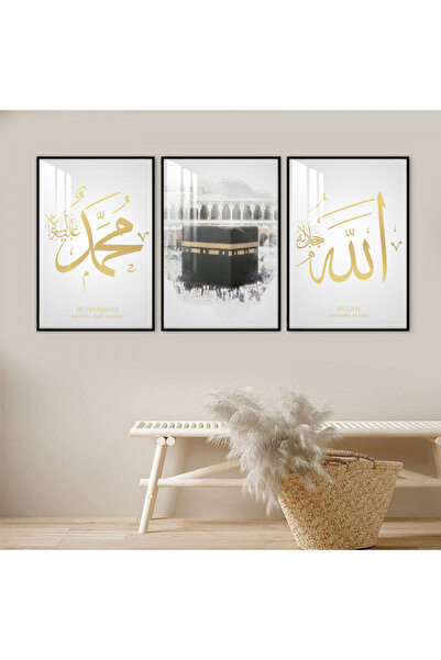 SND ثلاث لوحات جدارية خشبية مع برواز خشبي اسود و طبقة من الاكريلك الشفاف