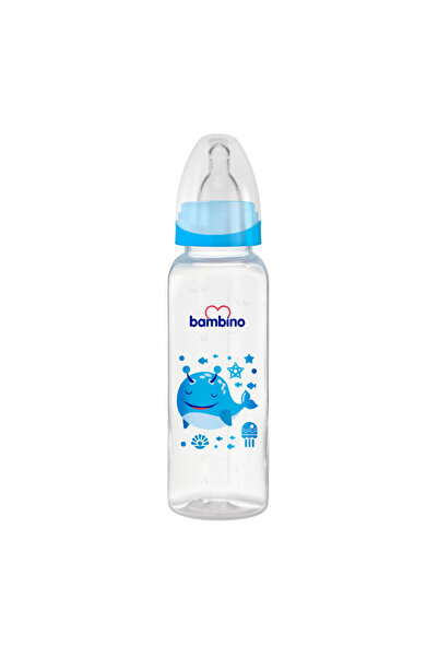Bambino Classic PP Feeding Bottle 250ml – Set of 3 (White, Blue, Pink) – BPA-Free Baby Bottle
