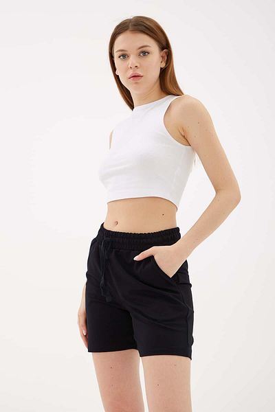 Fashion Friends Pantaloni scurți confortabili elastici negri