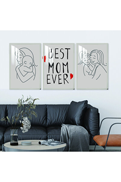 SND ثلاث لوحات جدارية خشبية مع برواز خشبي فضي و طبقة من الاكريلك الشفاف