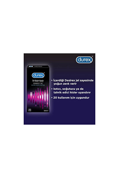 Durex Intense Uyarıcılı Jel + Yıkanabilir 7.6 cm Uzun ve Kalın Gösteren Kılıf C-BI0262681 + Hediye
