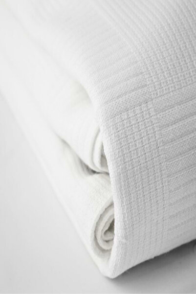 TFEX White Pique Large Checkered Patterned Single 160X230 cm