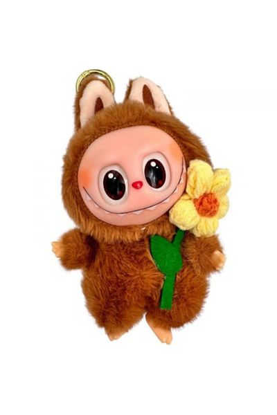 BaoBao Labubu Plus 18cm with Flower – Fluffy Plush Toy, Pastel Colors