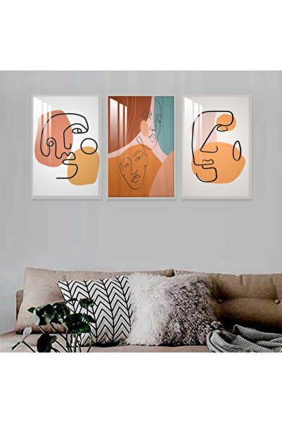 SND ثلاث لوحات جدارية خشبية مع برواز خشبي فضي و طبقة من الاكريلك الشفاف