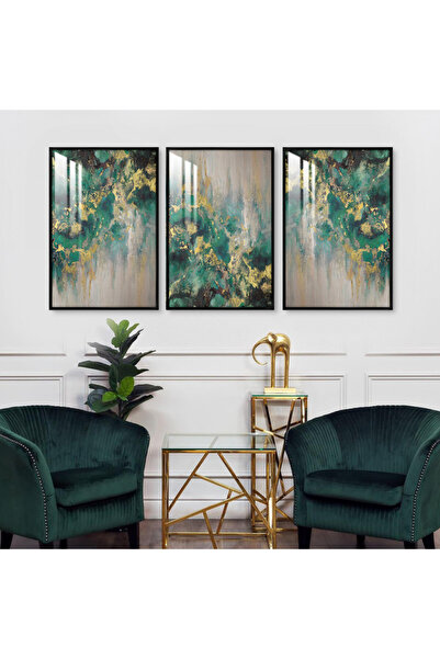 SND ثلاث لوحات جدارية خشبية مع برواز خشبي اسود و طبقة من الاكريلك الشفاف