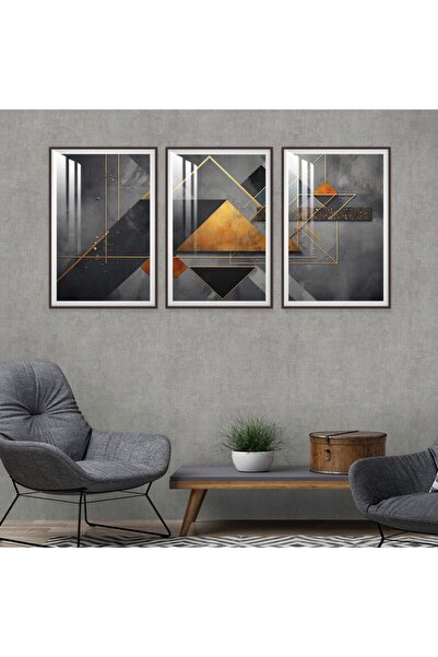 4gdran ثلاث لوحات جدارية خشبية مع برواز خشبي شامبين و طبقة من الاكريلك الشفاف