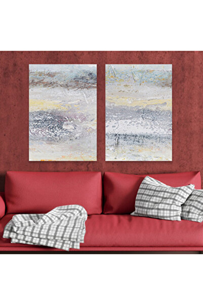 Marktna لوحة قماشية ثنائية بتصميم مودرن مع برواز شامبين مجوف