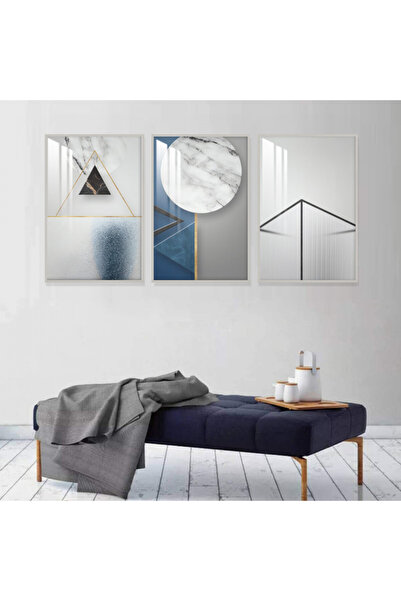 SND ثلاث لوحات جدارية خشبية مع برواز خشبي فضي و طبقة من الاكريلك الشفاف