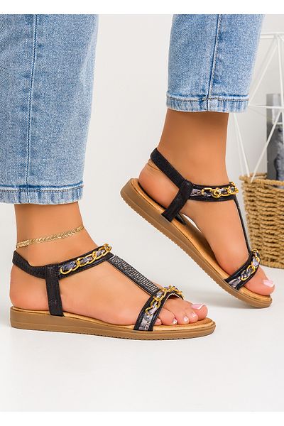 starlike Sandale dama negre A009