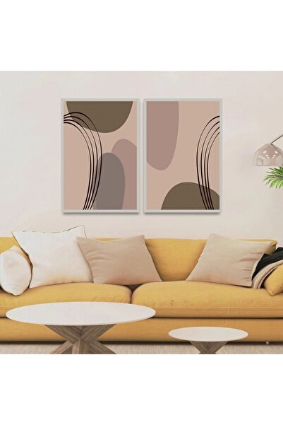 SND لوحة قماشية ثنائية بتصميم الفن البوهيمي مع برواز فضي مجوف