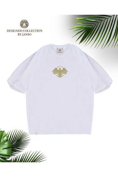 JANSO GROUP -Womencotton Printed Eagle of Syria Tshirt Oversize Big Size