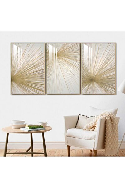 SND ثلاث لوحات جدارية خشبية مع برواز خشبي شامبين و طبقة من الاكريلك الشفاف