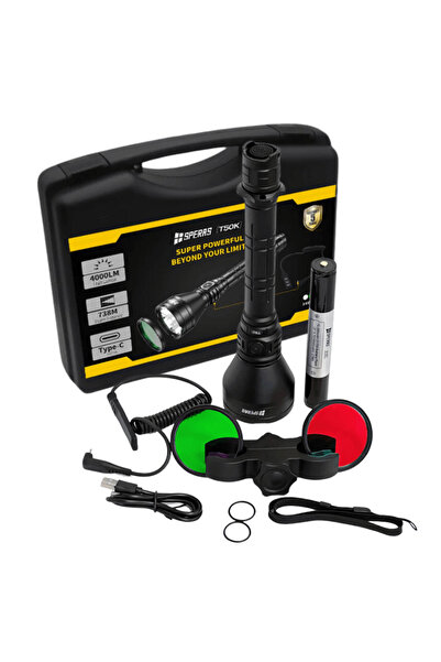 Asperas Grup Kit de vânătoare cu lanternă reîncărcabilă Speras T50, filtre in...