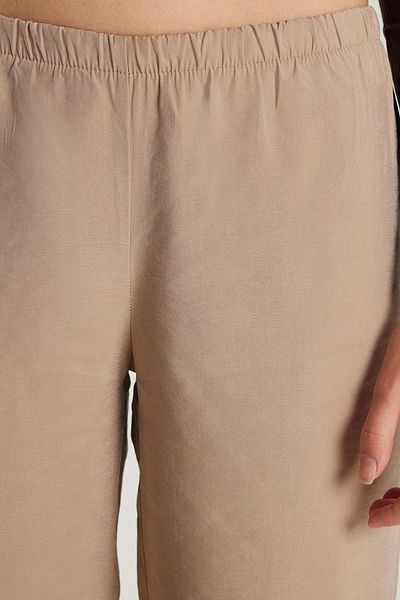 Tudors Women's Regular Fit Elastic Waist Modal Spanish Leg Mink Trousers