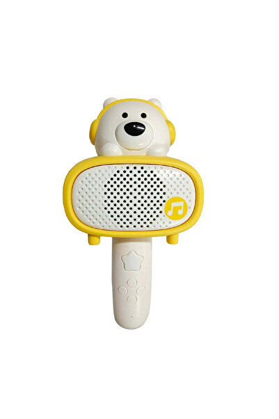 divendi-ro Microphone and speaker for karaoke, for children 3 years+, Bluetooth, Plastic, White-Yellow