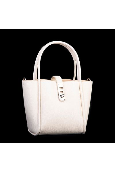 Nas Bag Geantă de mână și de umăr pentru femei de mărime medie 18x20 cm cremă Lopez