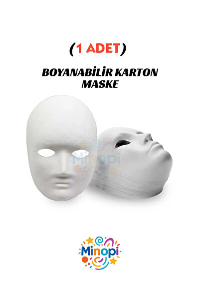 Minopi 1 Adet, Karton Maske, Boyanabilir, Eğitici Maske Boyama, Etkinlik Ve H...