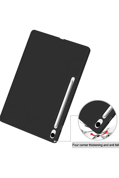 SKYDDAR INNOVATION Husă pentru tabletă Samsung Galaxy Tab S10 FE Plus, suport pentru creion, neagră, set de autocolante