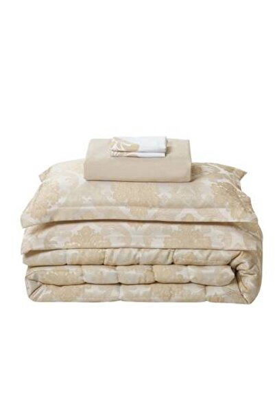 Pearrlla Valentini Jacquard Luxury Bedspread 4 Pieces Single/Single/Double and a Half with Stitched Filling 180 x 240 cm