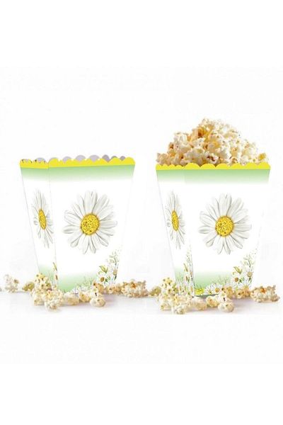 Le Mabelle White Daisy Themed 8-Piece Corn Box
