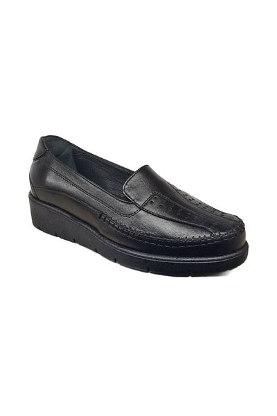 Öztürk Napa Shoes Women's Genuine Leather Compressed Foam Sole Comfortable Ultra Light Daily Wedge Heel Shoes