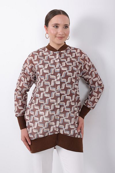 Linvey Comfortable Fit Ribbed Buttoned Patterned Women's Wearable Cap