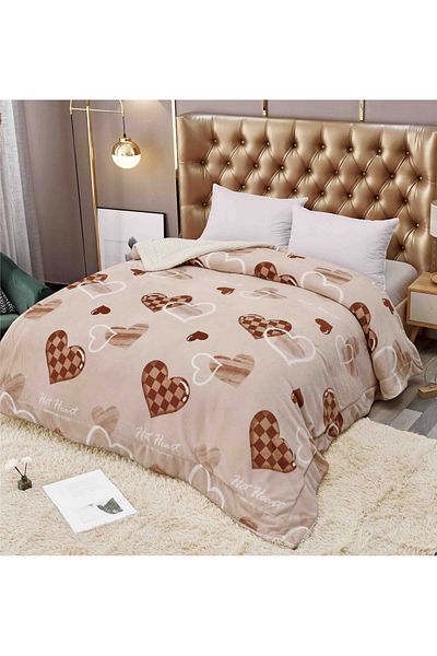 FIONNA.RO Cocolino Blanket With Fur - Hearts