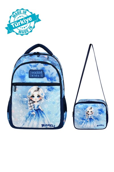 Waddell Rucsac și cutie de prânz pentru școala primară cu model Ice Girl, ruc...