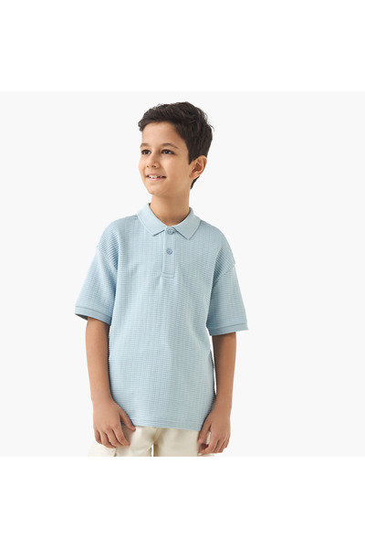 Juniors تي شيرت بولو منقوش بأكمام قصيرة