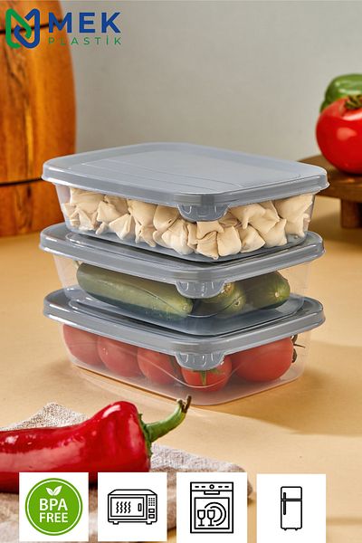 Mek life 600'Ml 3-Piece Box Storage Container