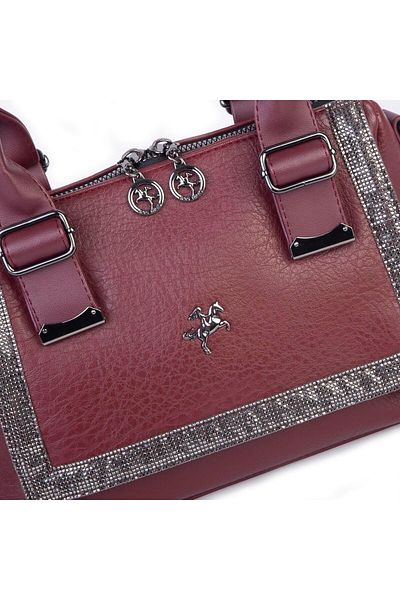 Nas Bag Geantă de umăr și crossbody Stone elegantă pentru femei Burgundy Victoria