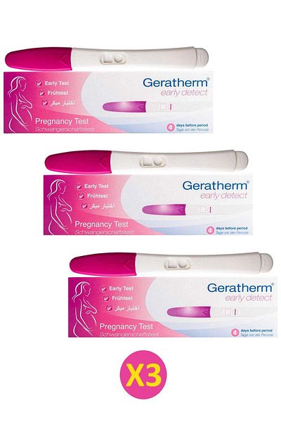 Geratherm Set Of 3 Pieces Early Detect Rapid Pregnancy Test (Germany)