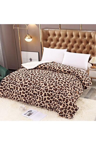 FIONNA.RO Cocolino Blanket With Fur - Animal Print