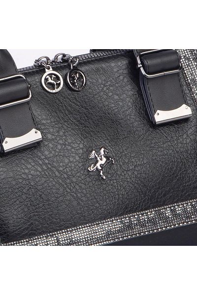 Nas Bag Geantă de umăr și crossbody Stone elegantă pentru femei Black Victoria
