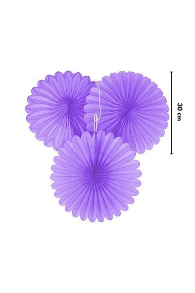 Le Mabelle Lilac Round 3-Piece Paper Party Ornament