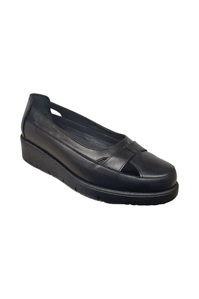 Öztürk Napa Shoes Women's Genuine Leather Compressed Foam Sole Comfortable Ultra Light Daily Wedge Heel Shoes
