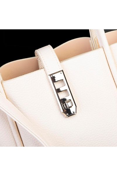 Nas Bag Geantă de mână și de umăr pentru femei de mărime medie 18x20 cm cremă Lopez