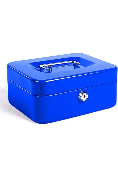 rexa Security Key Lock Cash Box Metal Money Box 25 x 20 x 9cm