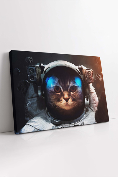 KOSS Dijital Платно с котка астронавт, декоративна картина с котка, платно с ...